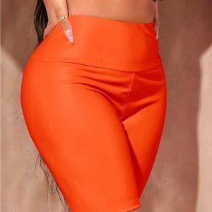 Sexy leather biker shorts